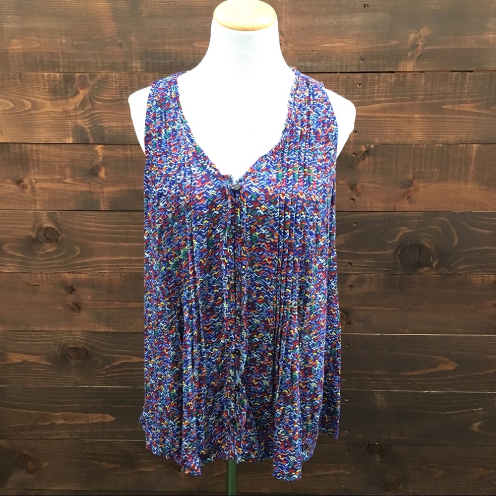 Anthropologie Maeve Colorful Print Top